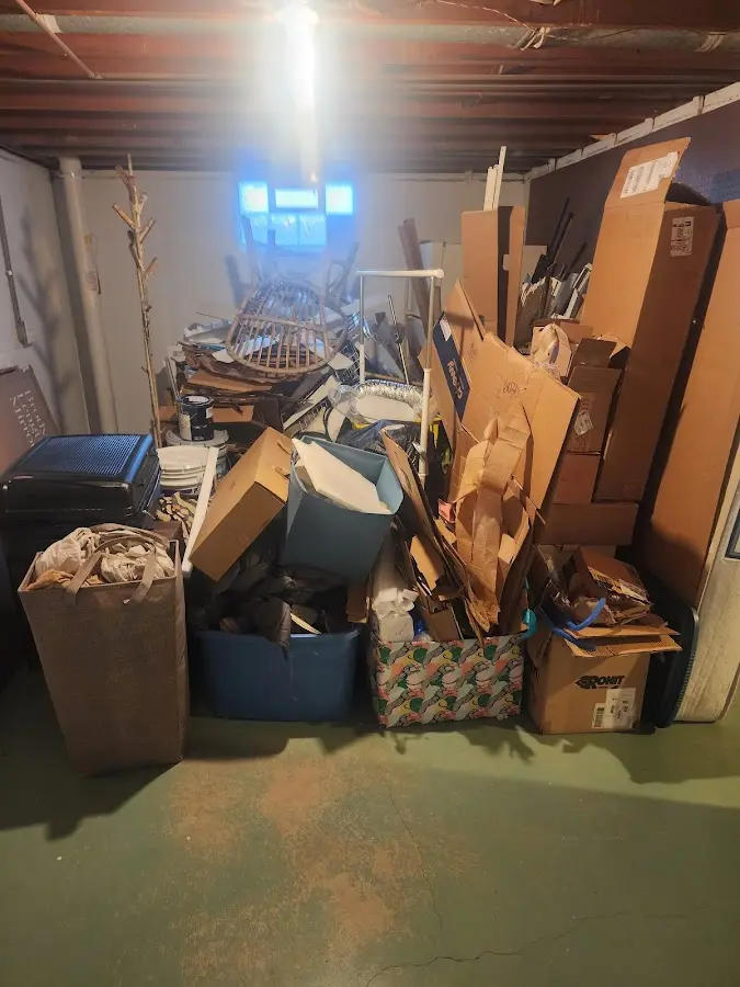 Roll-off dumpster container at job site for 6 Yard Dumpster Rental in Vienna